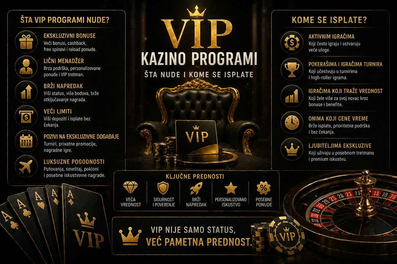 VIP kazino programi: šta nude i kome se isplate