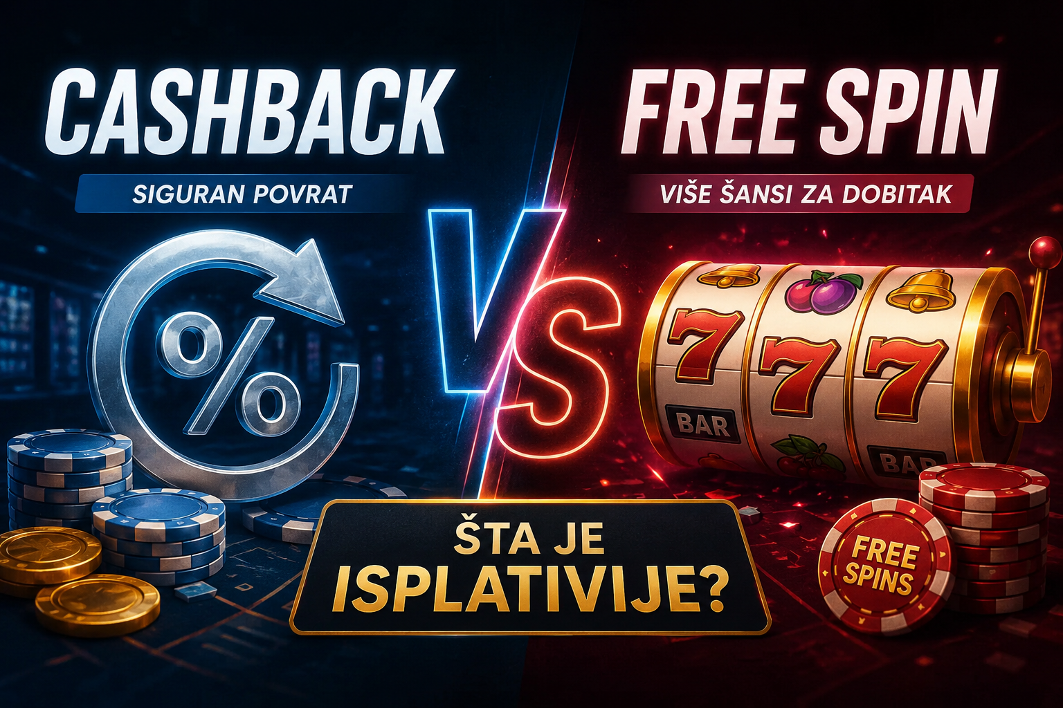 Cashback vs free spin: šta je isplativije za kazino igrače?